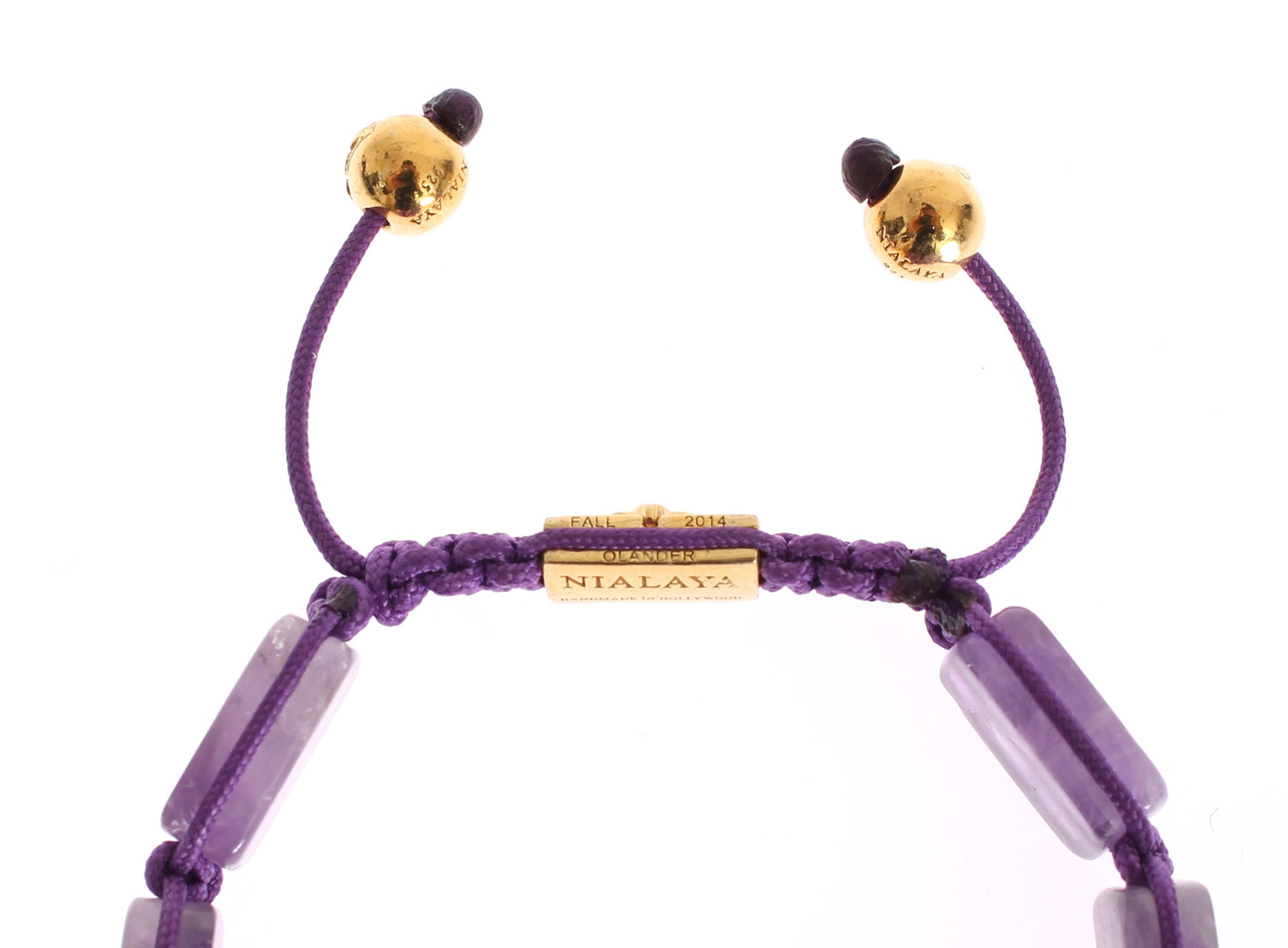 Nialaya Dazzling Diamond Gold-Plated Amethyst Bracelet - The Home of Luxury