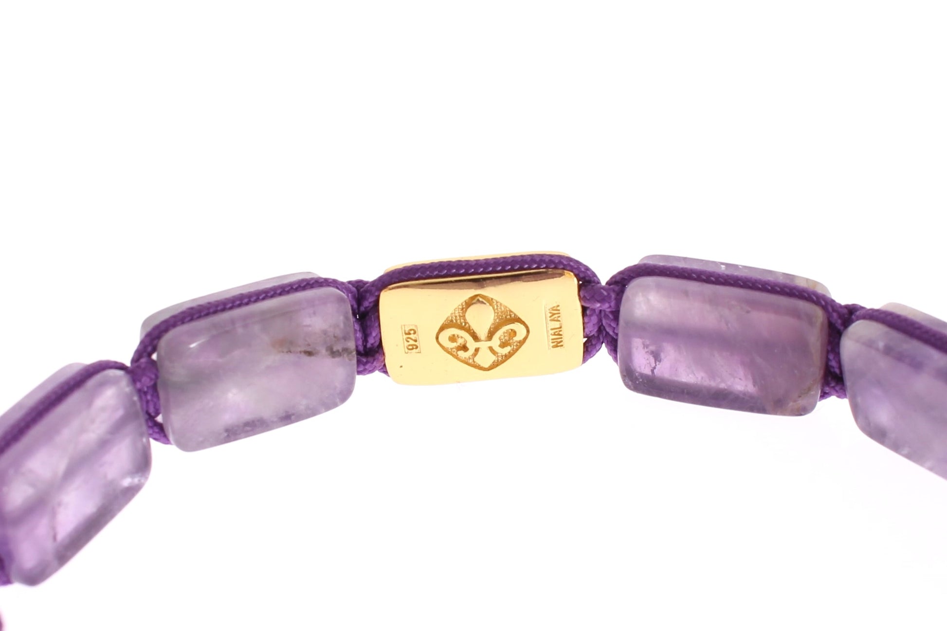 Nialaya Dazzling Diamond Gold-Plated Amethyst Bracelet - The Home of Luxury