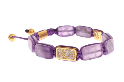 Nialaya Dazzling Diamond Gold-Plated Amethyst Bracelet - The Home of Luxury