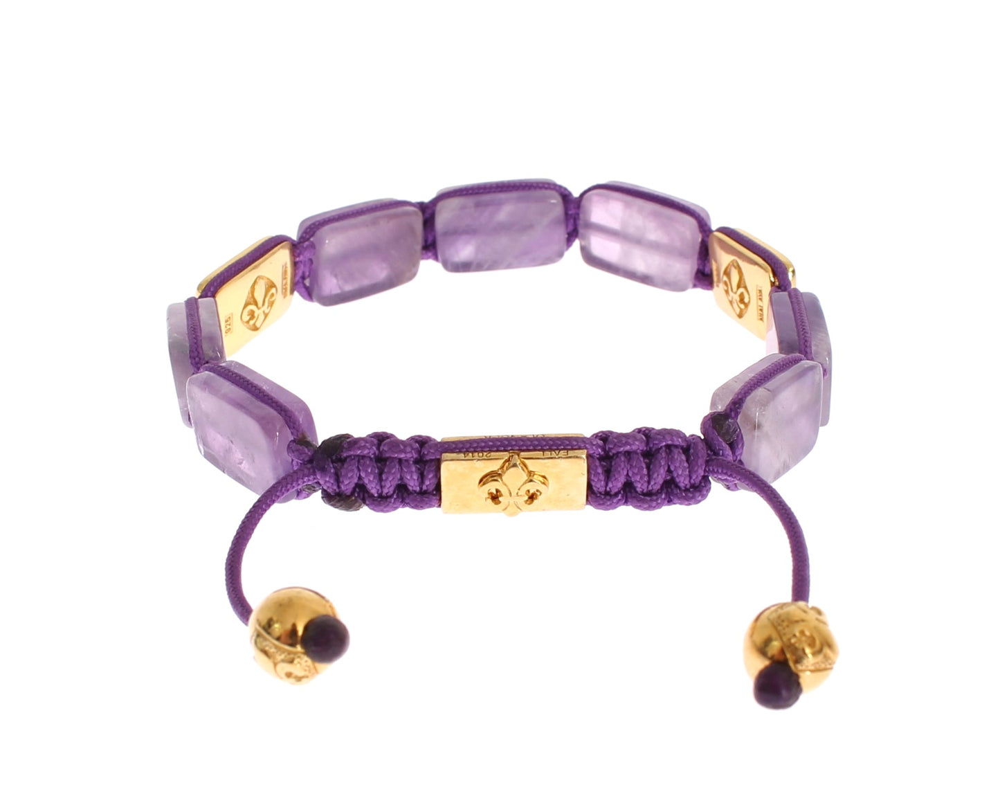 Nialaya Dazzling Diamond Gold-Plated Amethyst Bracelet - The Home of Luxury