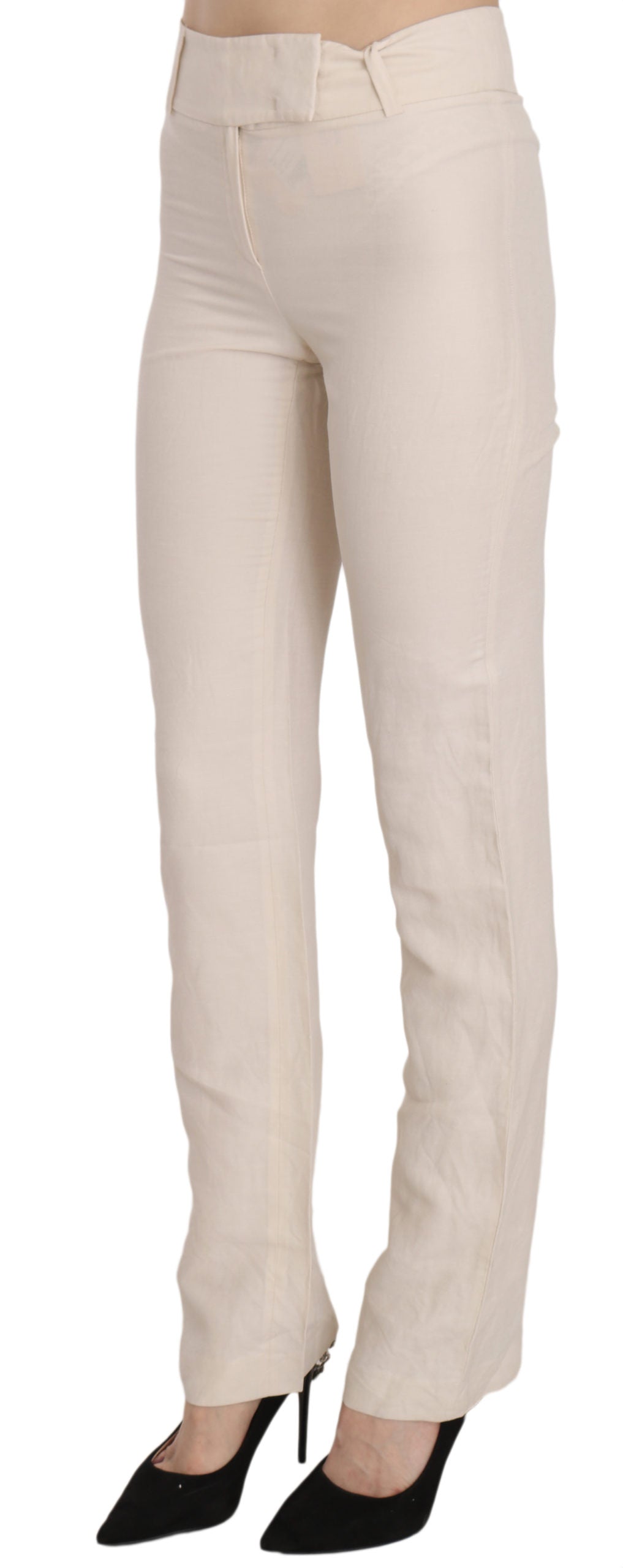 LAUREL Elevated White High Waist Flared Trousers - The Home of Luxury