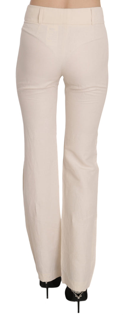 LAUREL Elevated White High Waist Flared Trousers - The Home of Luxury