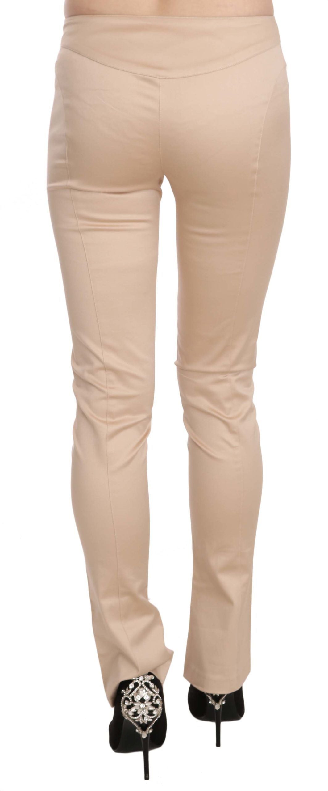 Just Cavalli Elegant Cream Low Waist Skinny Trousers - The Home of Luxury