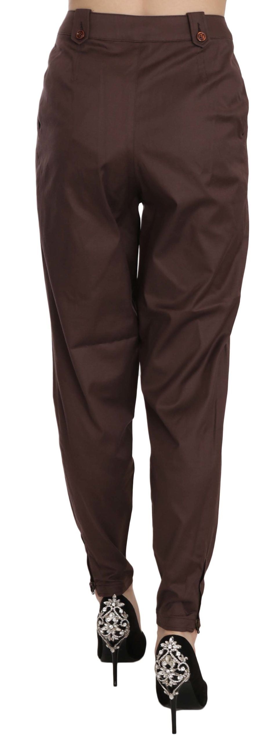 Just Cavalli High Waist Tapered Chic Formal Pants - The Home of Luxury