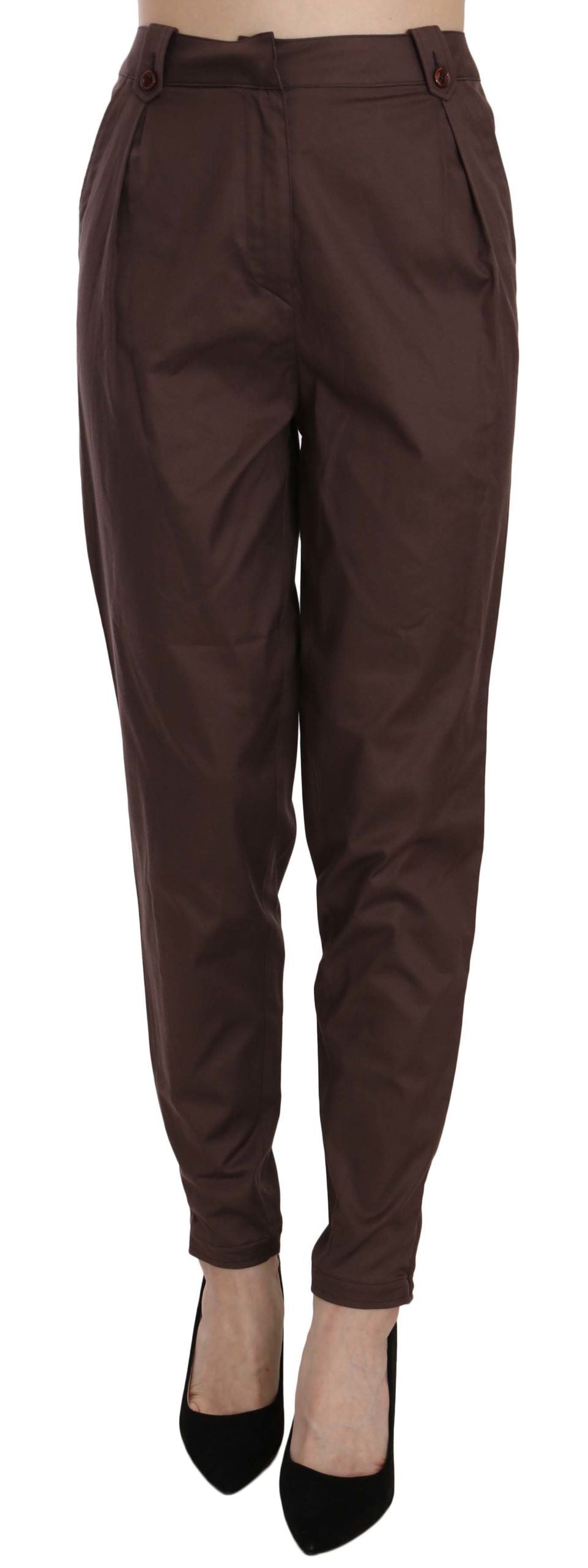 Just Cavalli High Waist Tapered Chic Formal Pants - The Home of Luxury