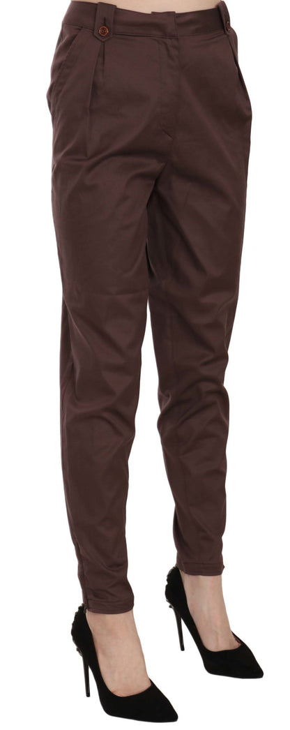 Just Cavalli High Waist Tapered Chic Formal Pants - The Home of Luxury