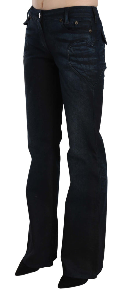 Just Cavalli Chic Mid Waist Straight Denim Pants - The Home of Luxury