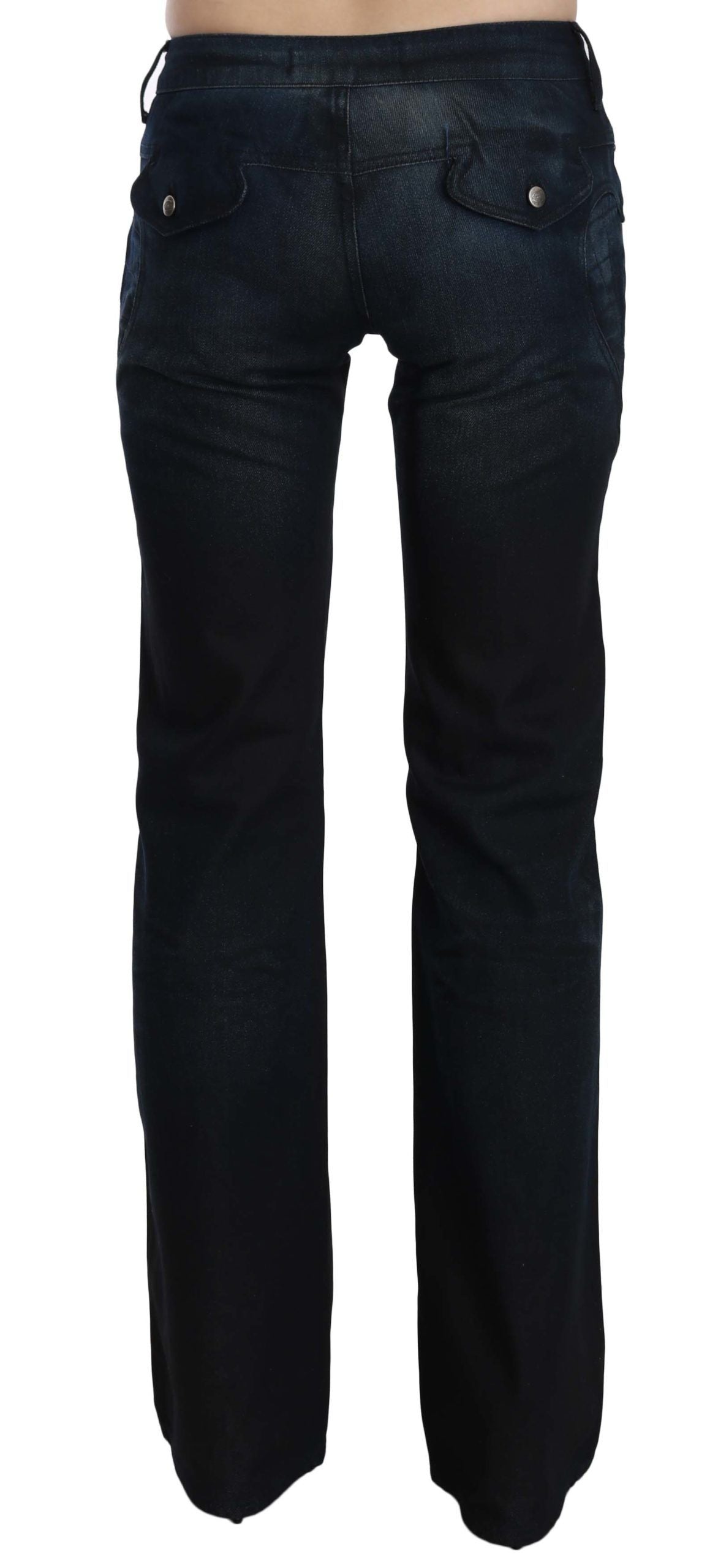 Just Cavalli Chic Mid Waist Straight Denim Pants - The Home of Luxury