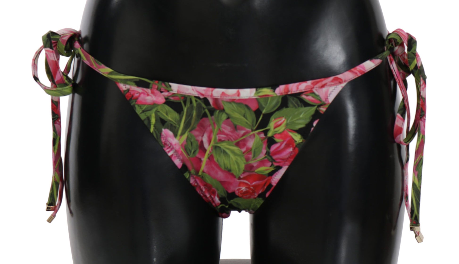 Dolce & Gabbana Elegant Rose Pattern Bikini Bottom - The Home of Luxury