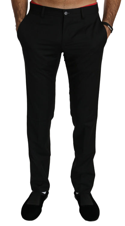 Dolce & Gabbana Elegant Black Wool Dress Pants - The Home of Luxury