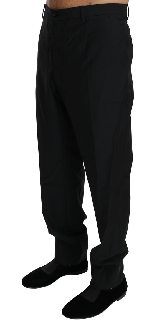 Dolce & Gabbana Elegant Black Virgin Wool Dress Pants - The Home of Luxury