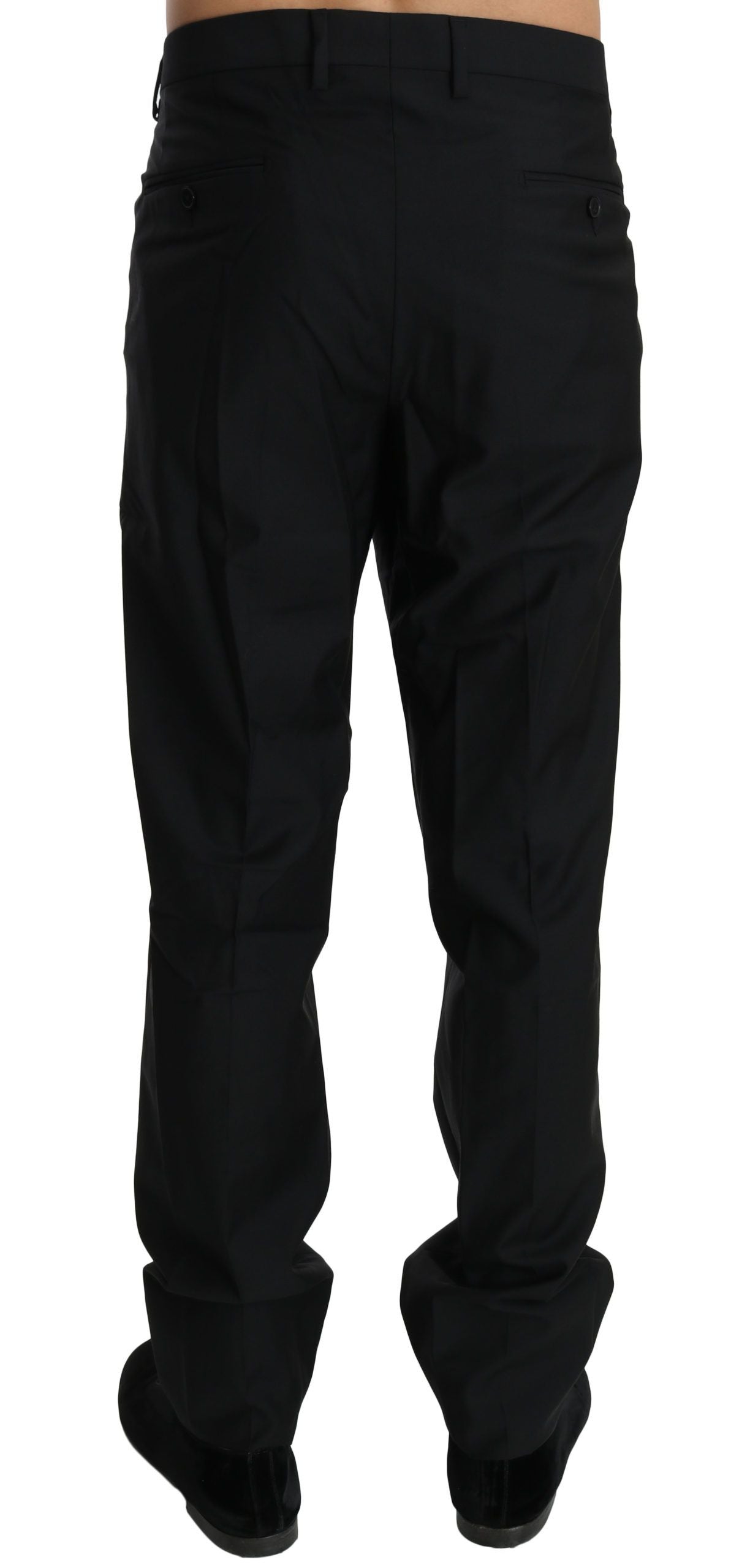 Dolce & Gabbana Elegant Black Virgin Wool Dress Pants - The Home of Luxury