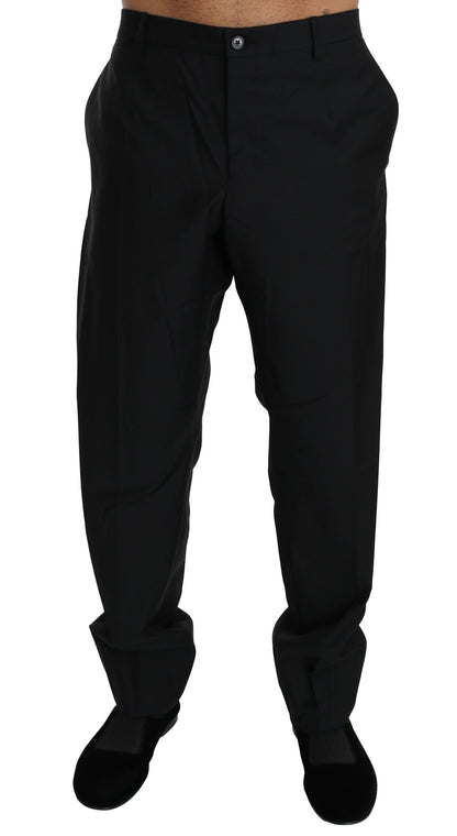 Dolce & Gabbana Elegant Black Virgin Wool Dress Pants - The Home of Luxury