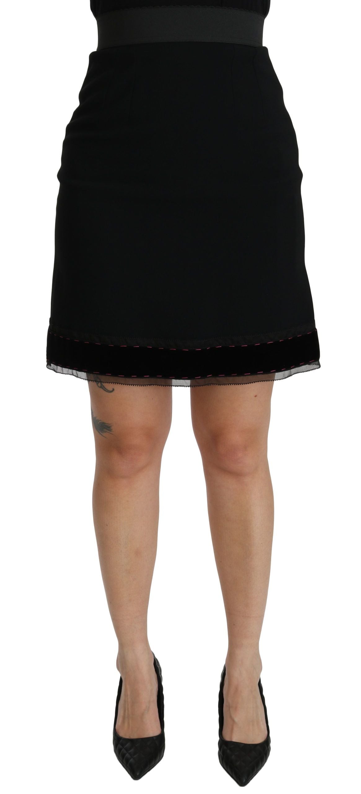 Dolce & Gabbana Elegant High-Waist Black Skirt - The Home of Luxury