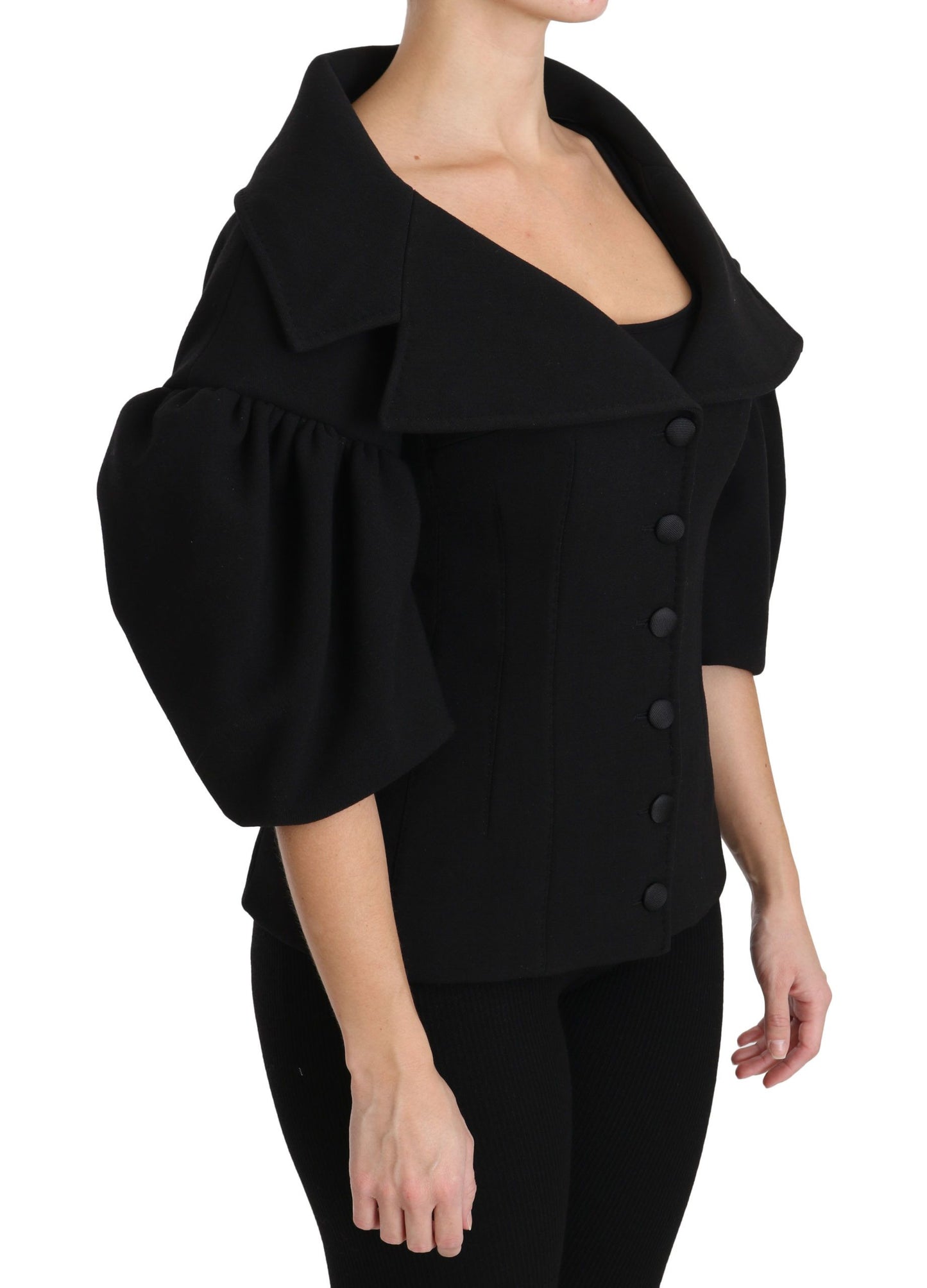 Dolce & Gabbana Elegant Black Virgin Wool Coat - The Home of Luxury