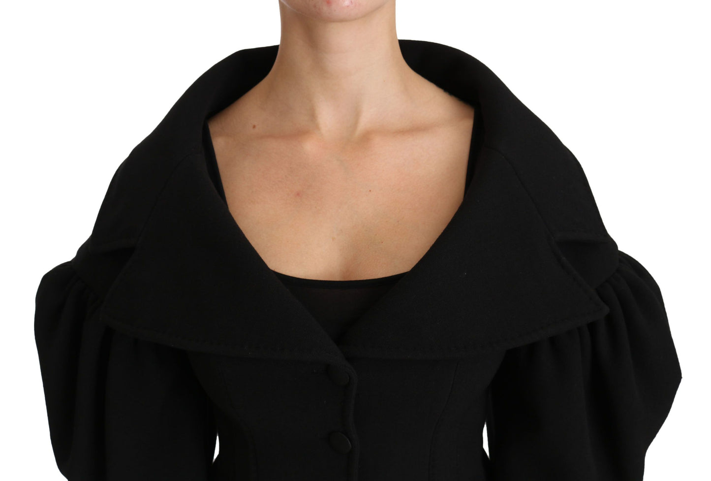 Dolce & Gabbana Elegant Black Virgin Wool Coat - The Home of Luxury