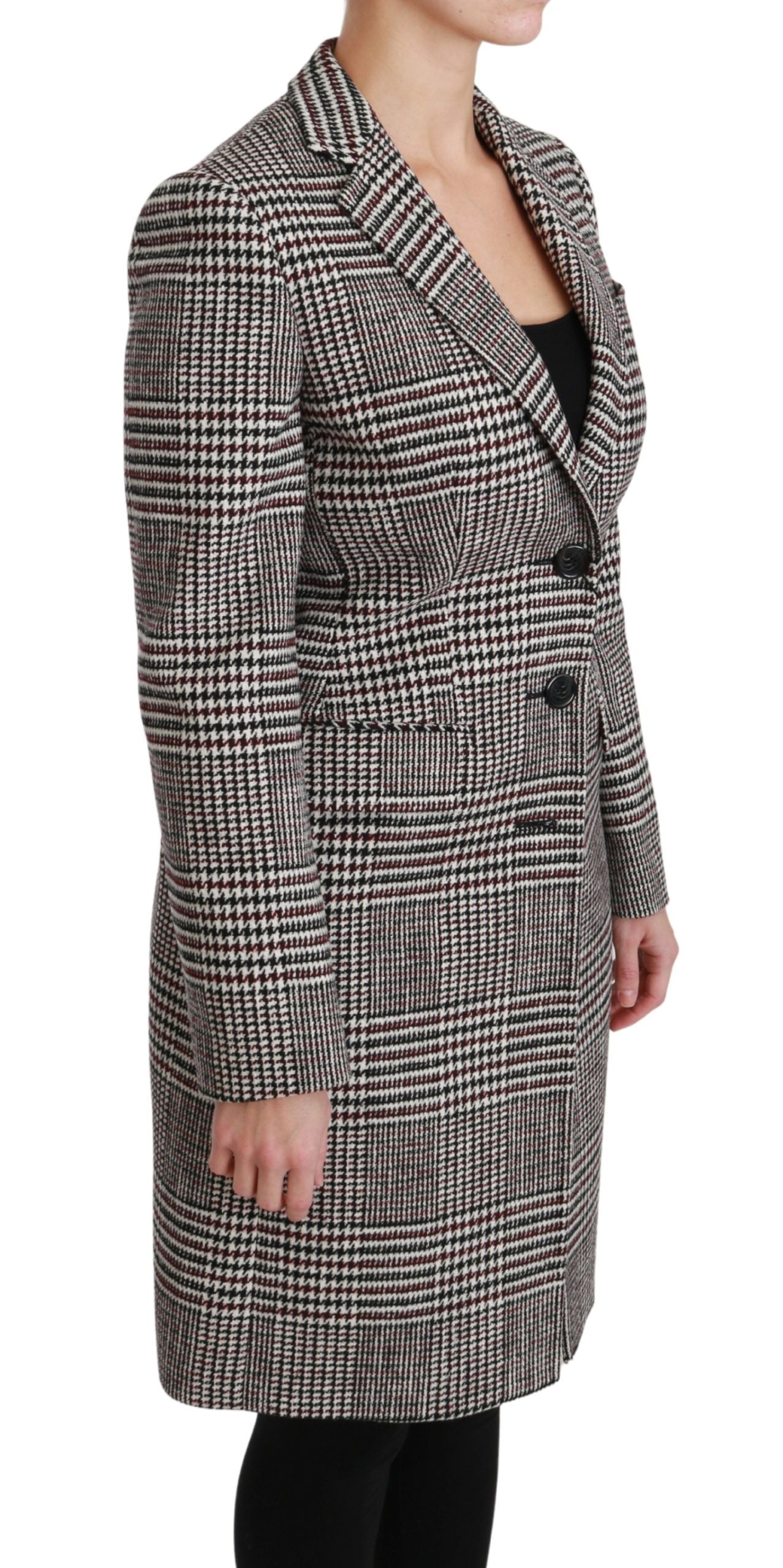 Dolce & Gabbana Elegant Multicolor Checked Knee-Length Jacket Coat - The Home of Luxury