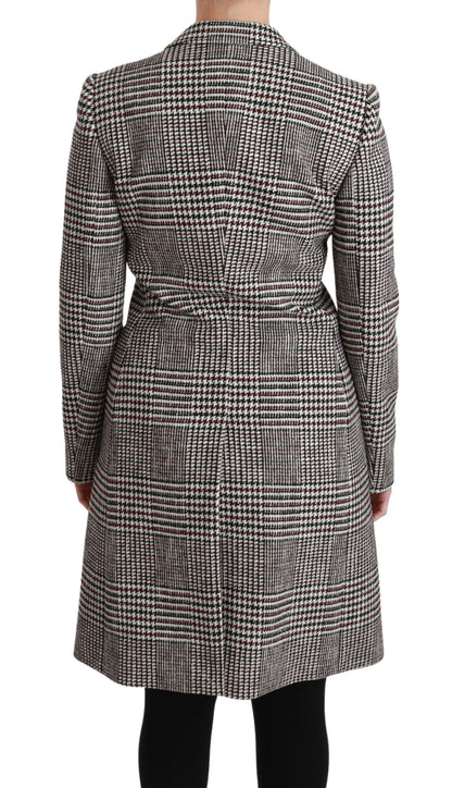 Dolce & Gabbana Elegant Multicolor Checked Knee-Length Jacket Coat - The Home of Luxury