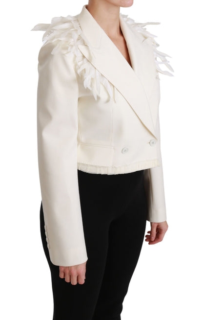 Dolce & Gabbana Elegant White Double Breasted Blazer Jacket - The Home of Luxury