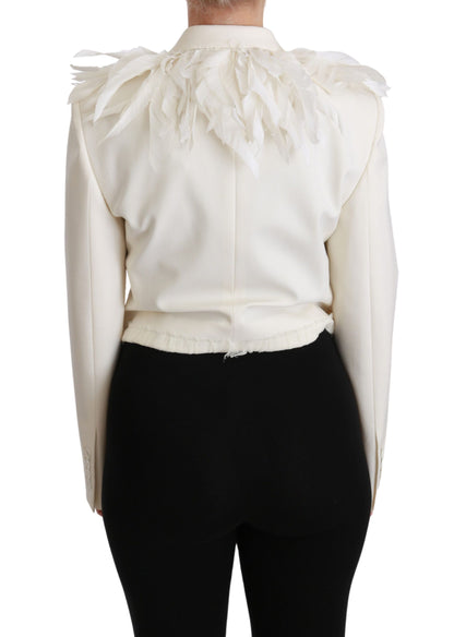 Dolce & Gabbana Elegant White Double Breasted Blazer Jacket - The Home of Luxury