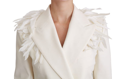 Dolce & Gabbana Elegant White Double Breasted Blazer Jacket - The Home of Luxury