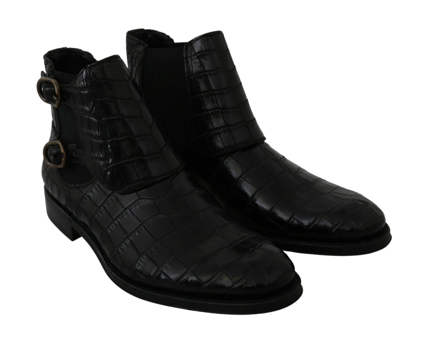 Dolce & Gabbana Elegant Derby Brogue Boots in Exotic Leather - The Home of Luxury