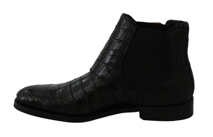 Dolce & Gabbana Elegant Derby Brogue Boots in Exotic Leather - The Home of Luxury