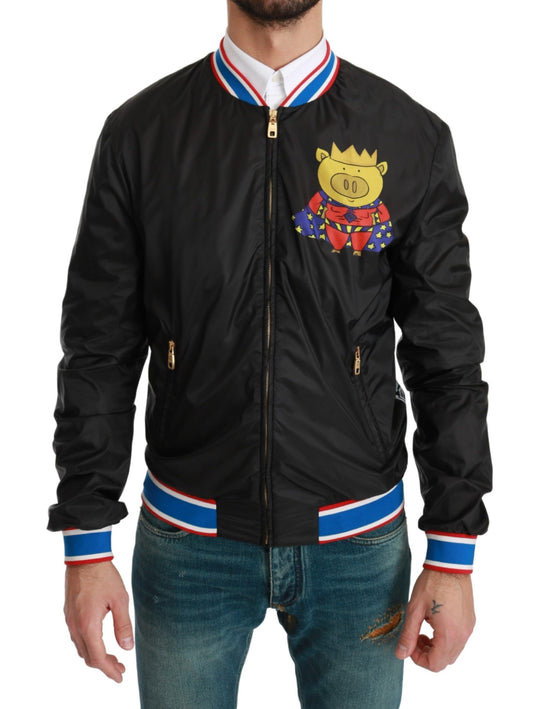 Dolce & Gabbana Elegant Multicolor Motive Bomber Jacket - The Home of Luxury