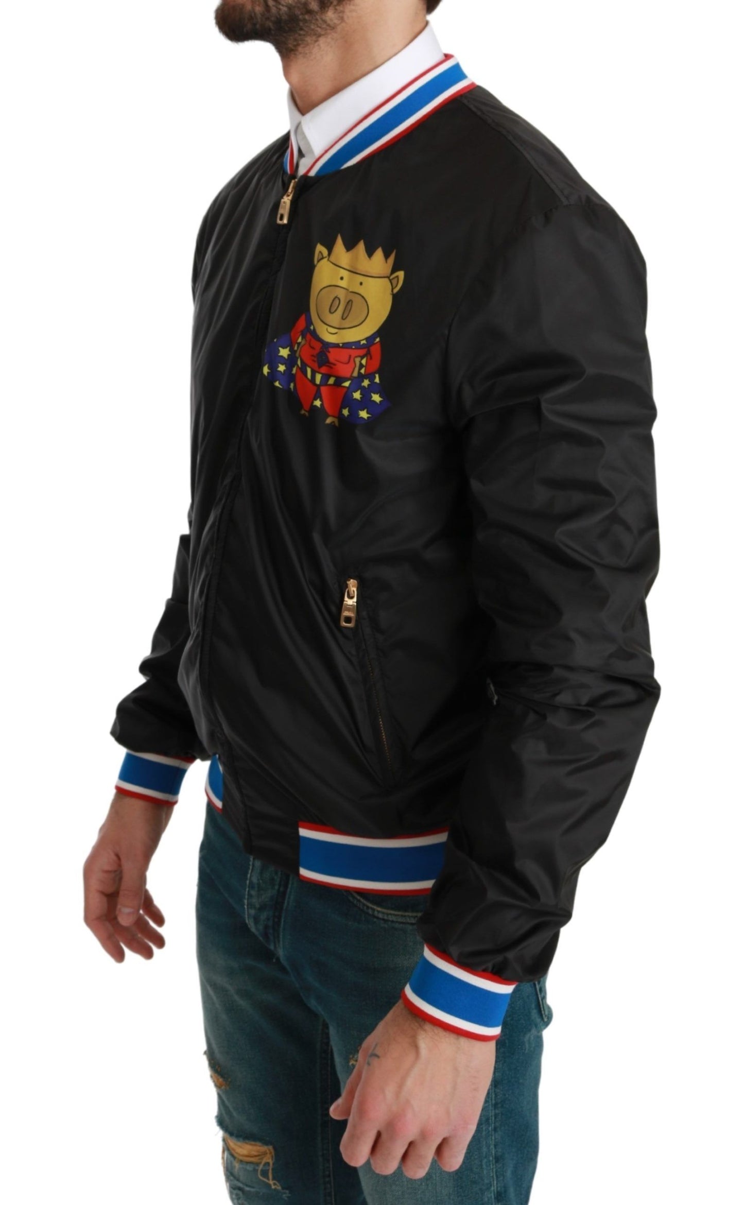 Dolce & Gabbana Elegant Multicolor Motive Bomber Jacket - The Home of Luxury