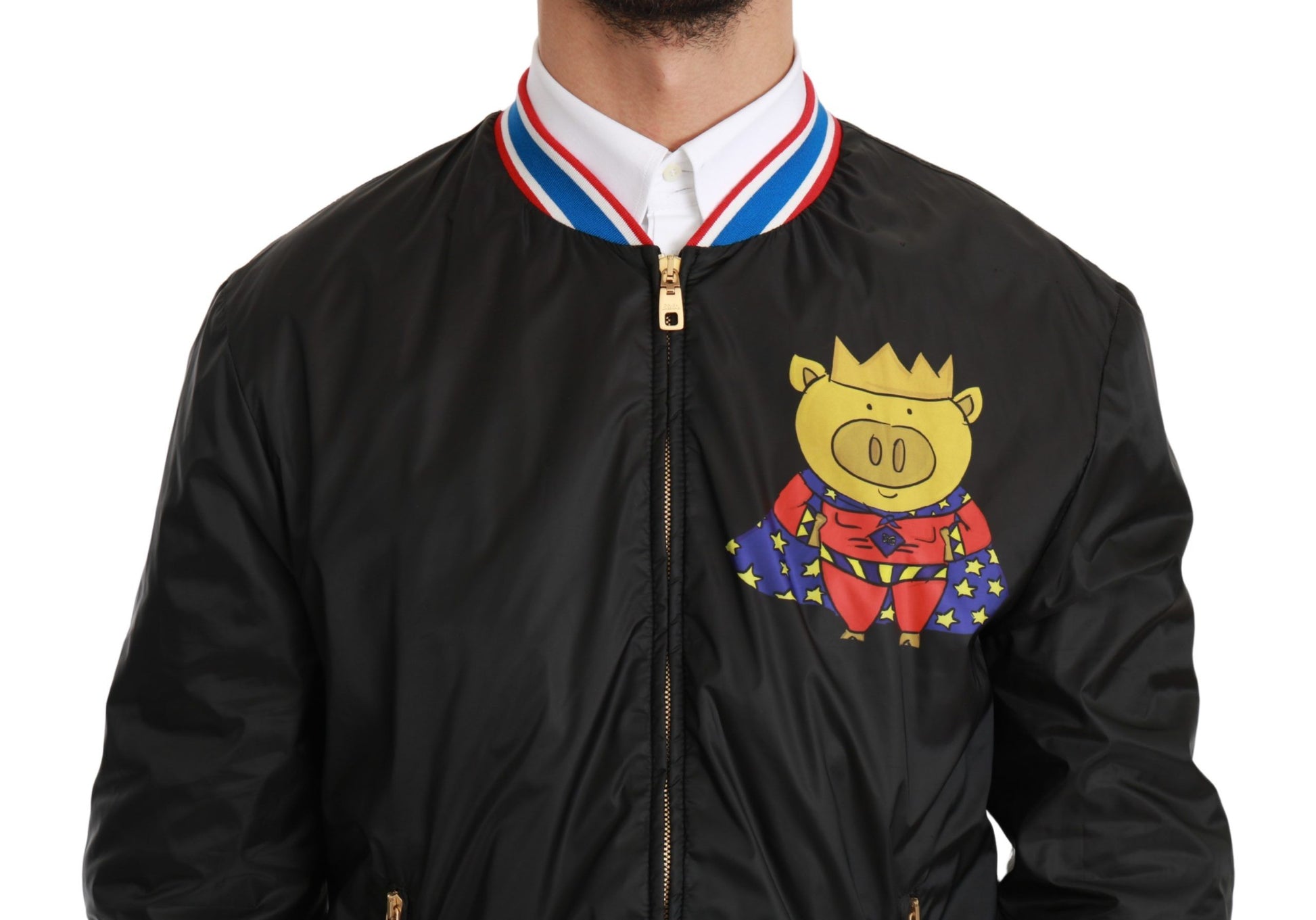 Dolce & Gabbana Elegant Multicolor Motive Bomber Jacket - The Home of Luxury