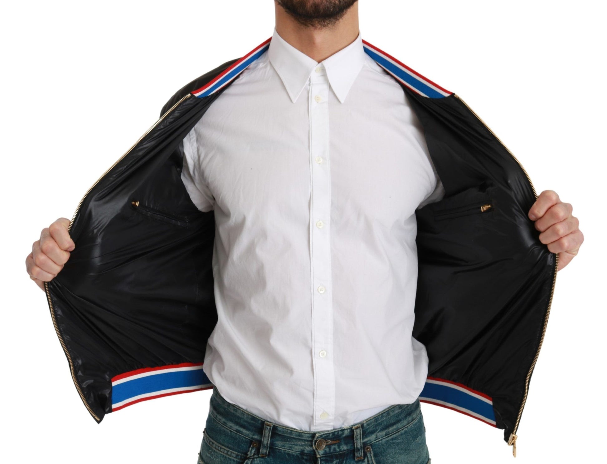 Dolce & Gabbana Elegant Multicolor Motive Bomber Jacket - The Home of Luxury