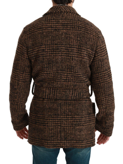 Dolce & Gabbana Elegant Brown Alpaca Blend Belted Cape Jacket - The Home of Luxury