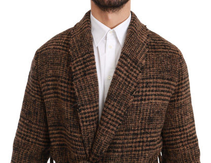 Dolce & Gabbana Elegant Brown Alpaca Blend Belted Cape Jacket - The Home of Luxury