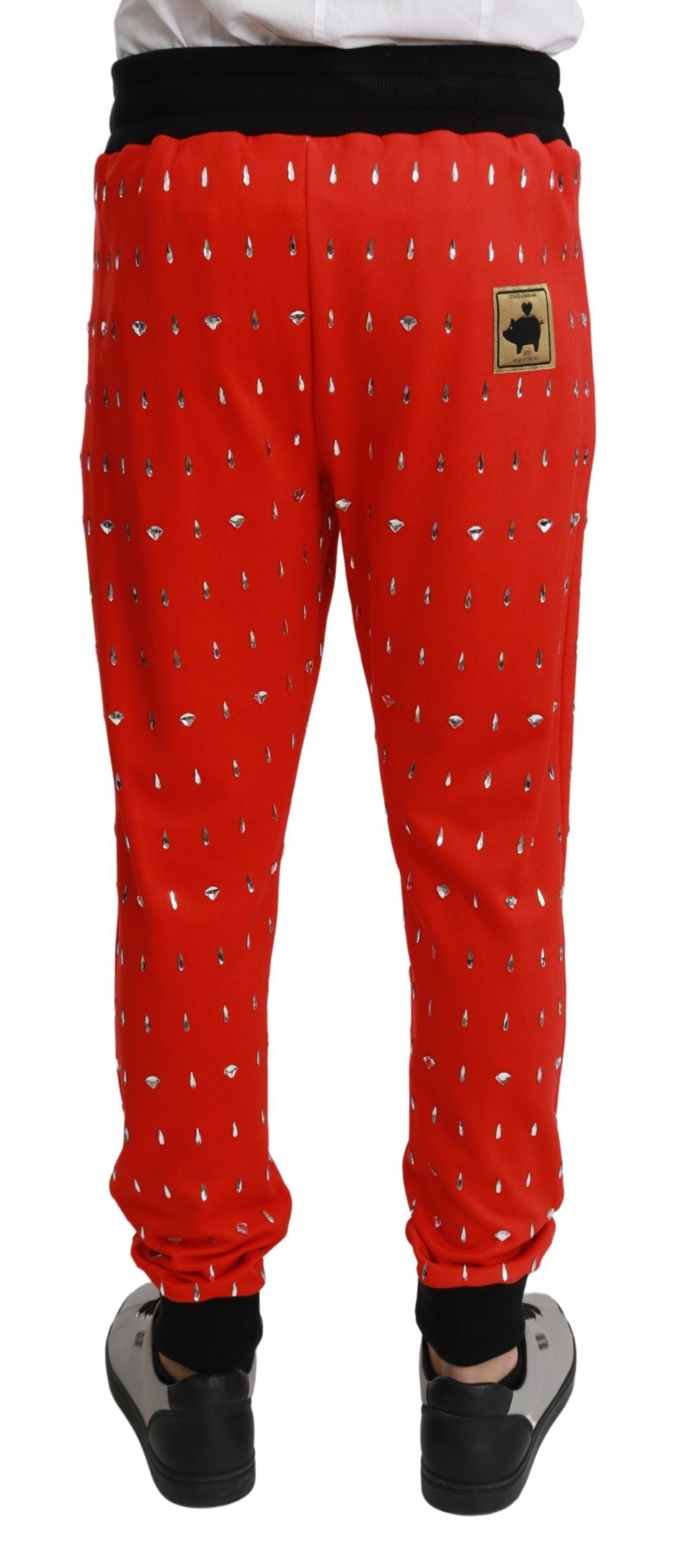 Dolce & Gabbana Chic Red Piggy Bank Print Sweatpants - The Home of Luxury