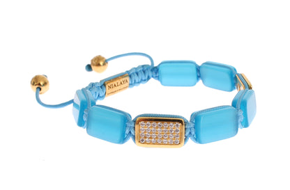 Nialaya Elegant Blue Opal & Diamond-Studded Bracelet - The Home of Luxury