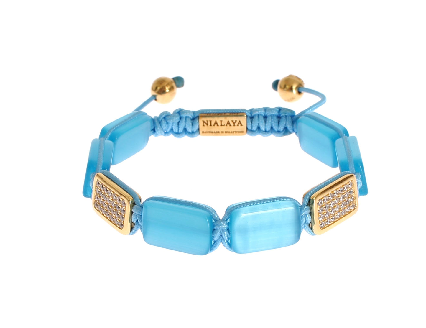 Nialaya Elegant Blue Opal & Diamond-Studded Bracelet - The Home of Luxury