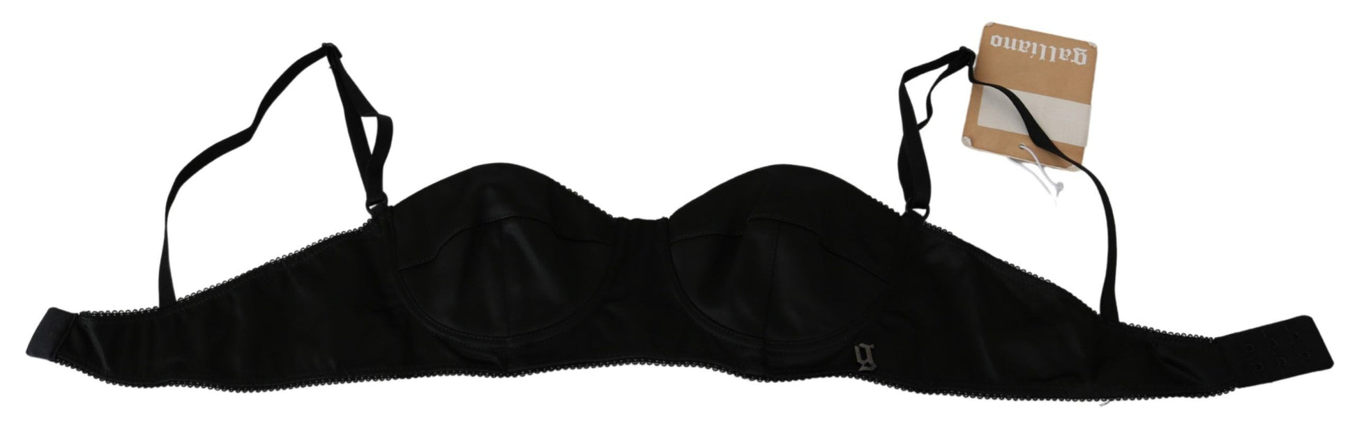 John Galliano Elegant Black Cotton Bralette - The Home of Luxury