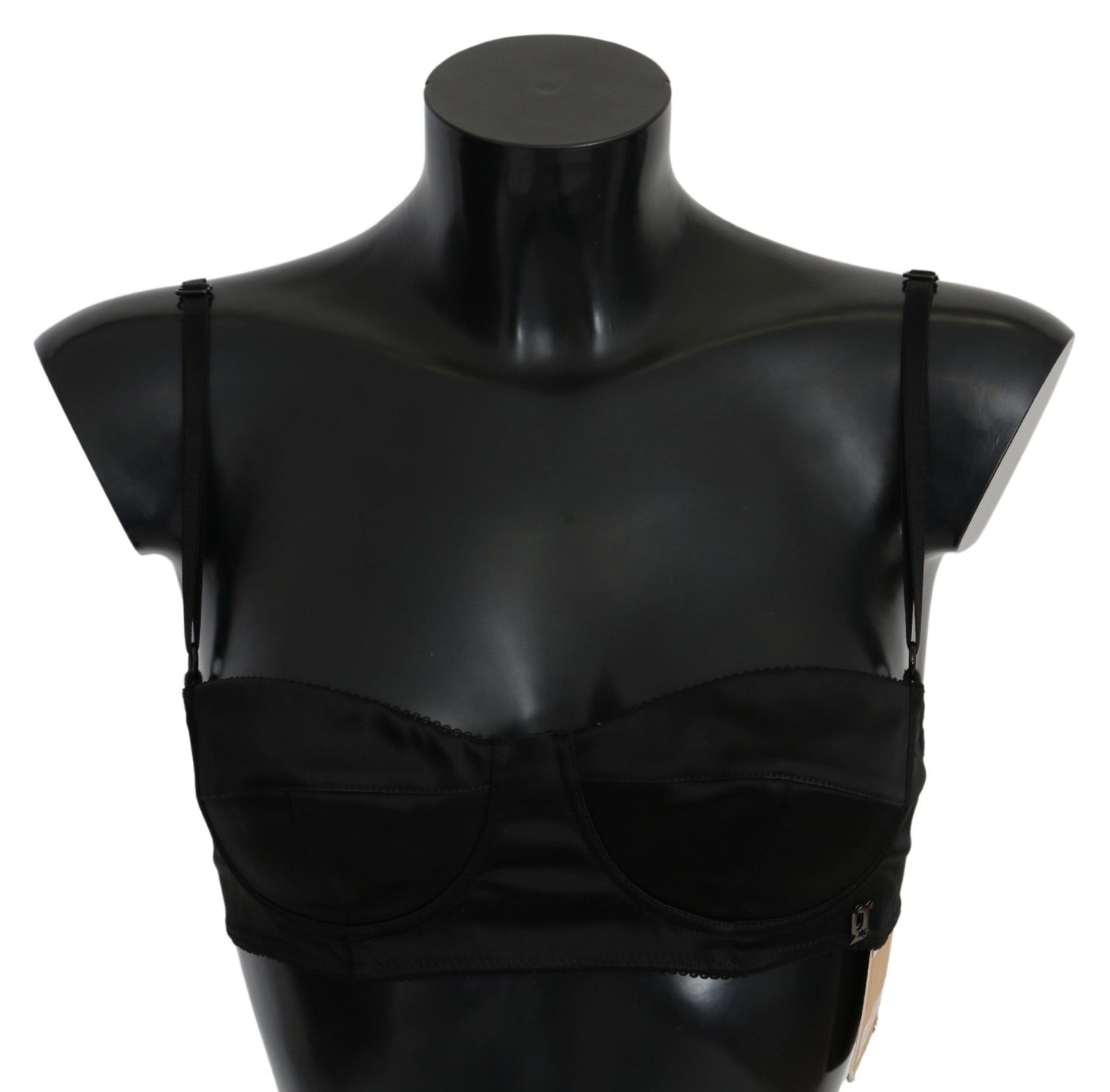 John Galliano Elegant Black Cotton Bralette - The Home of Luxury