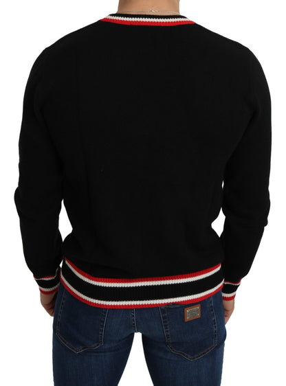 Dolce & Gabbana Elegant Black Cashmere Crew Neck Sweater - The Home of Luxury