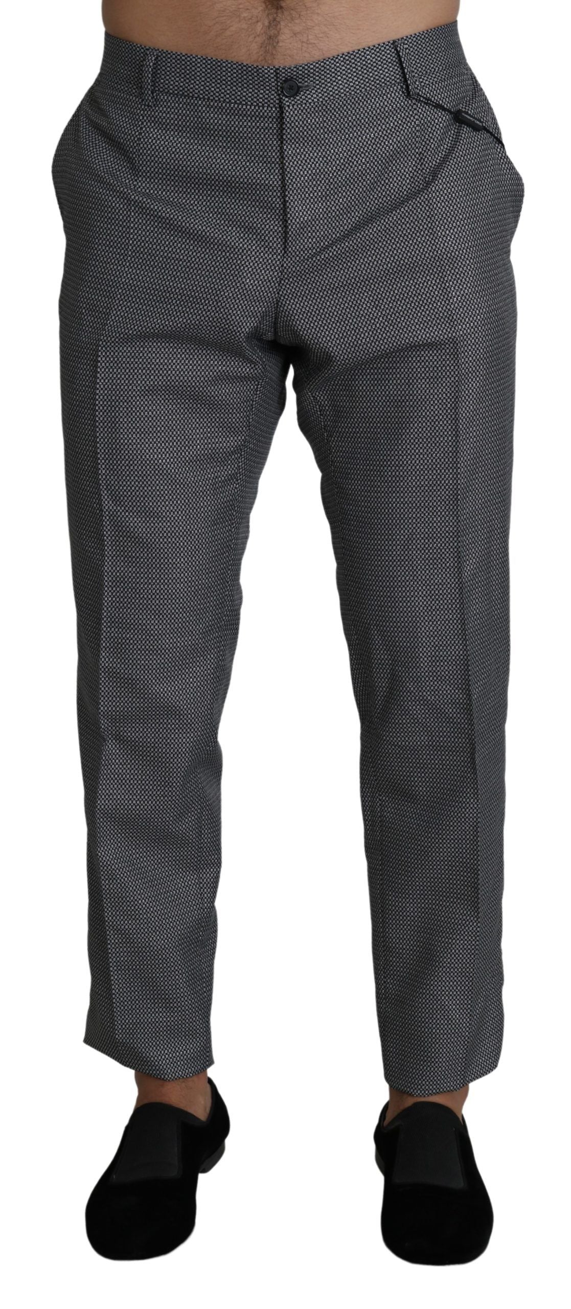 Dolce & Gabbana Elegant Gray Slim Fit Dress Trousers - The Home of Luxury