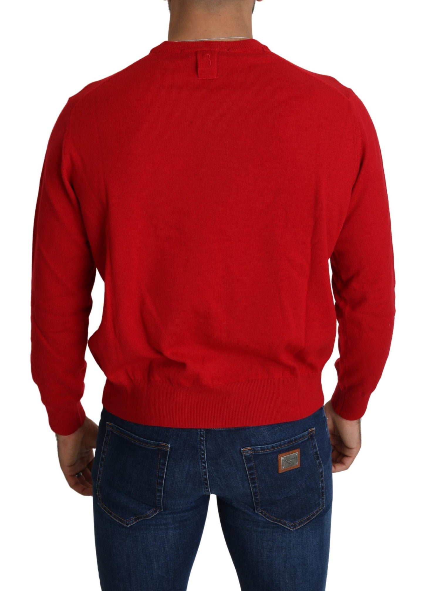 Billionaire Italian Couture Iconic Embroidered Red Wool Sweater - The Home of Luxury