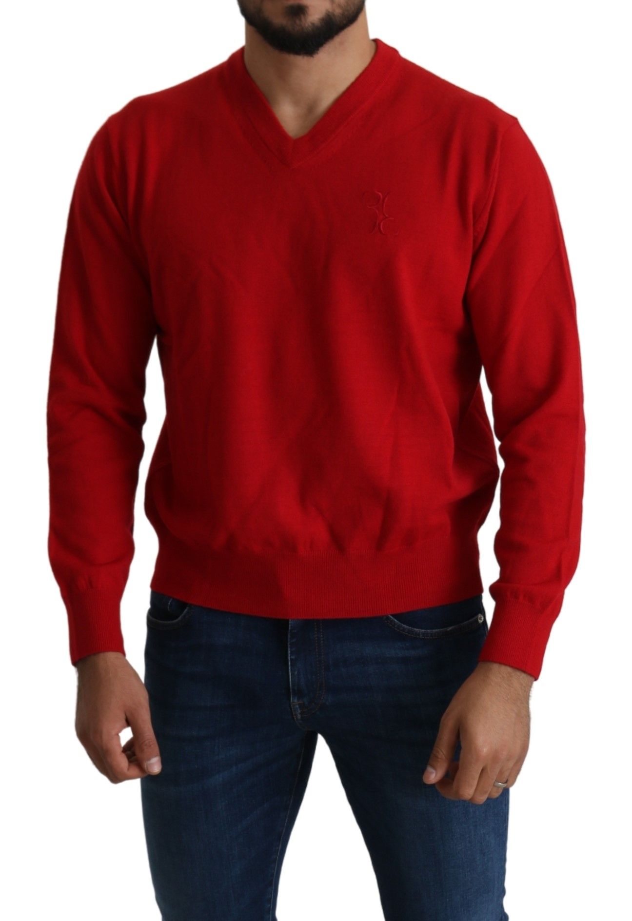 Billionaire Italian Couture Iconic Embroidered Red Wool Sweater - The Home of Luxury