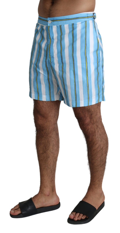 Dolce & Gabbana Striped Elegance Swim Shorts - The Home of Luxury