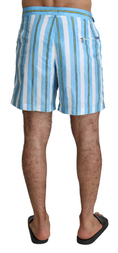 Dolce & Gabbana Striped Elegance Swim Shorts - The Home of Luxury