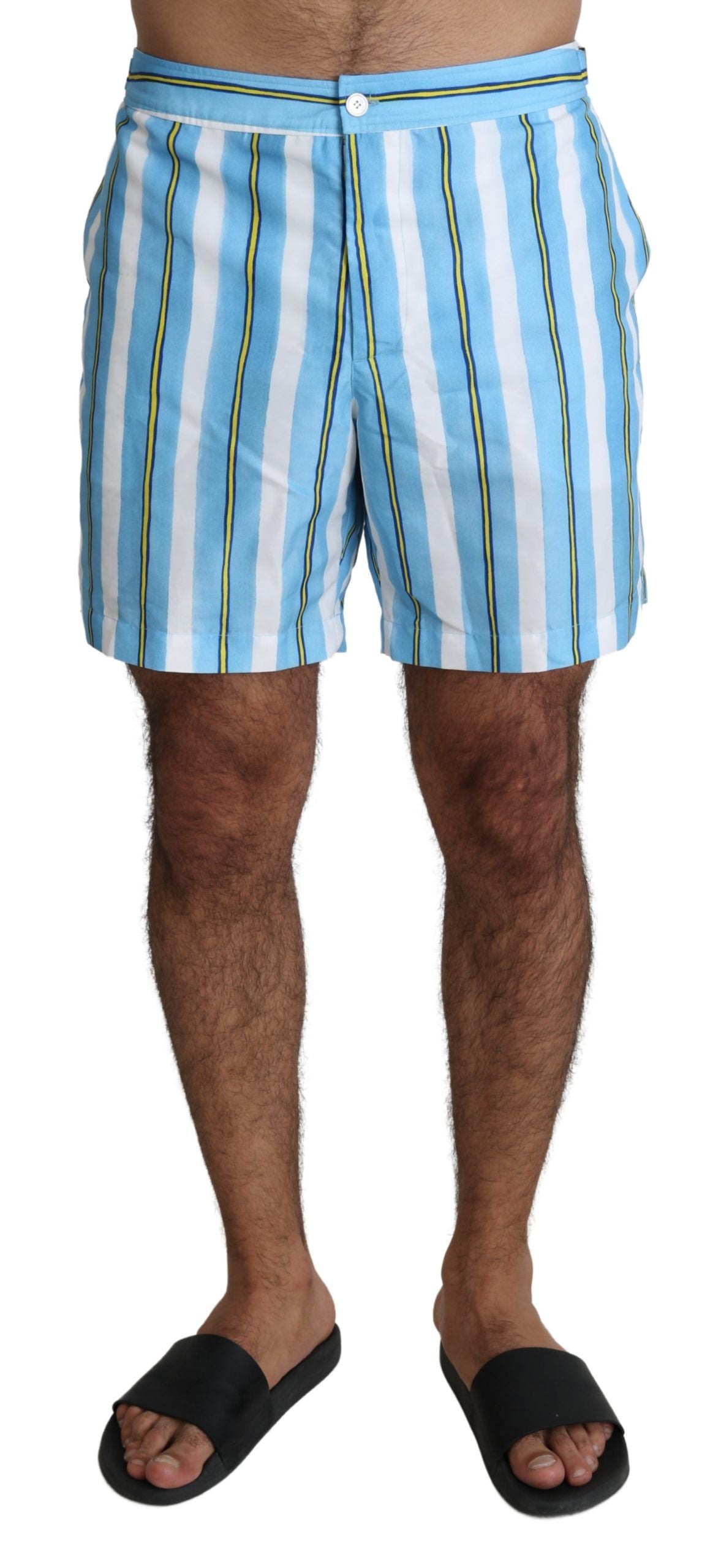 Dolce & Gabbana Striped Elegance Swim Shorts - The Home of Luxury