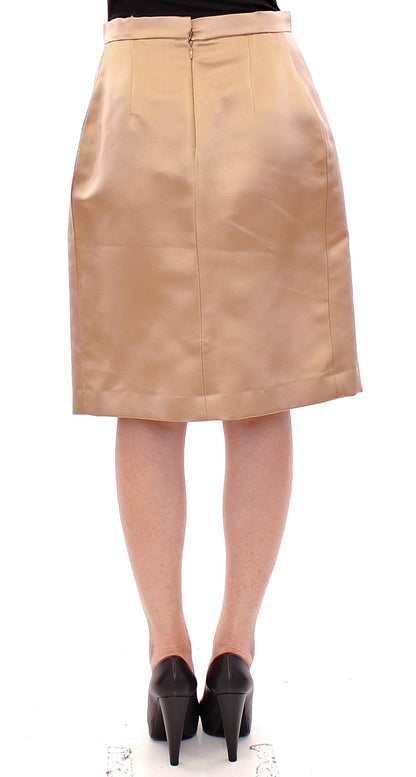 Andrea Incontri Elegant Silk Pleated Knee-Length Skirt - The Home of Luxury