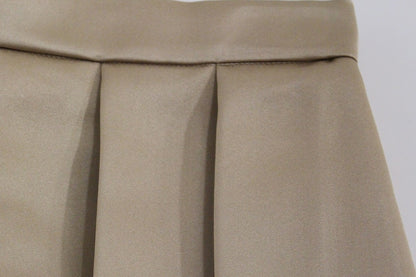 Andrea Incontri Elegant Silk Pleated Knee-Length Skirt - The Home of Luxury