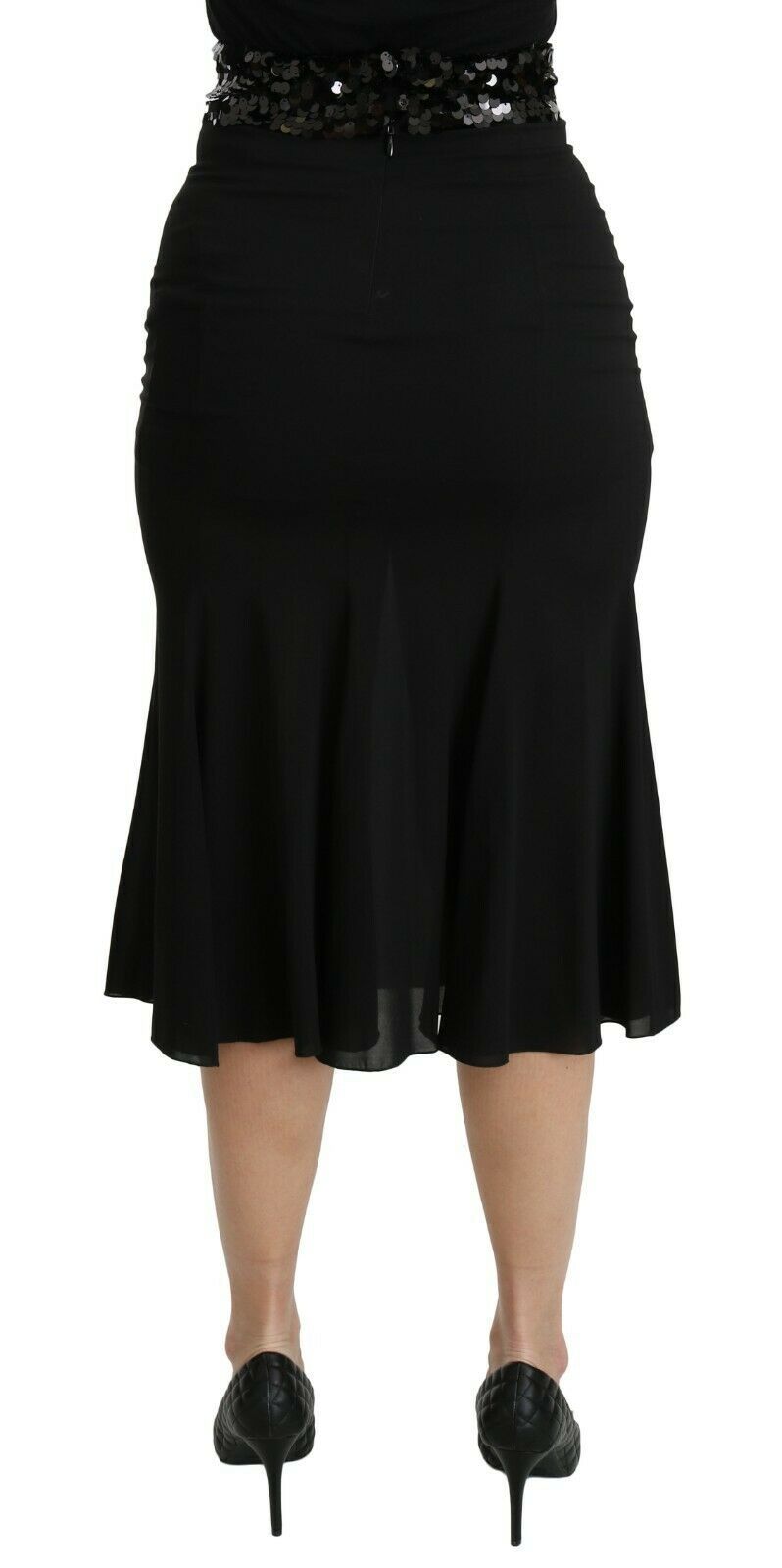 Dolce & Gabbana Chic High Waist Black Silk Blend Skirt - The Home of Luxury