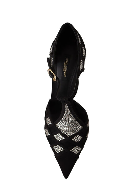 Dolce & Gabbana Elegant Crystal-Embellished Suede Pumps