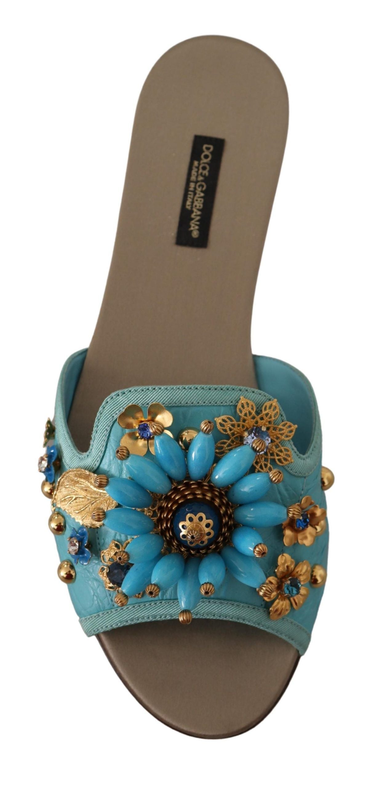 Dolce & Gabbana Exquisite Crystal-Embellished Exotic Leather Sandals